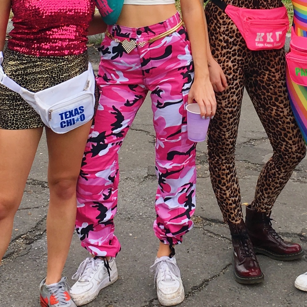 High Waisted Pink Camo Pants